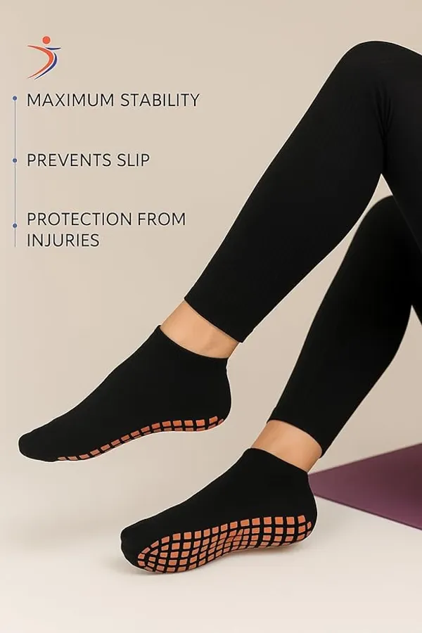 Black_Non-Slip_Grip_Socks_With_Orange_Traction_Pads