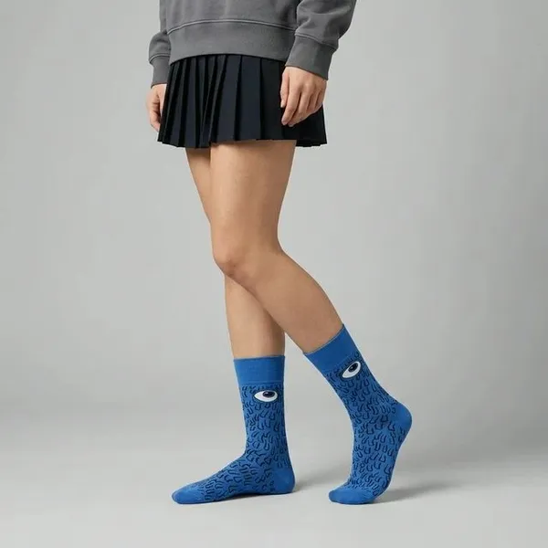 Blue_Cotton_Monster_Eye_Novelty_Crew_Socks