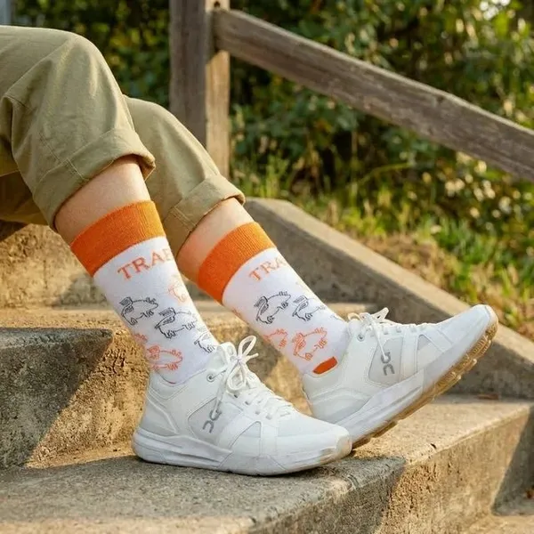 White_Cotton_Animal_Print_Crew_Length_Socks_With_Orange_Accents