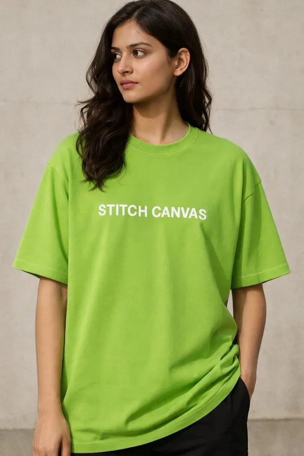 Green_Cotton_Graphic_Print_Oversized_T-Shirt_For_Women