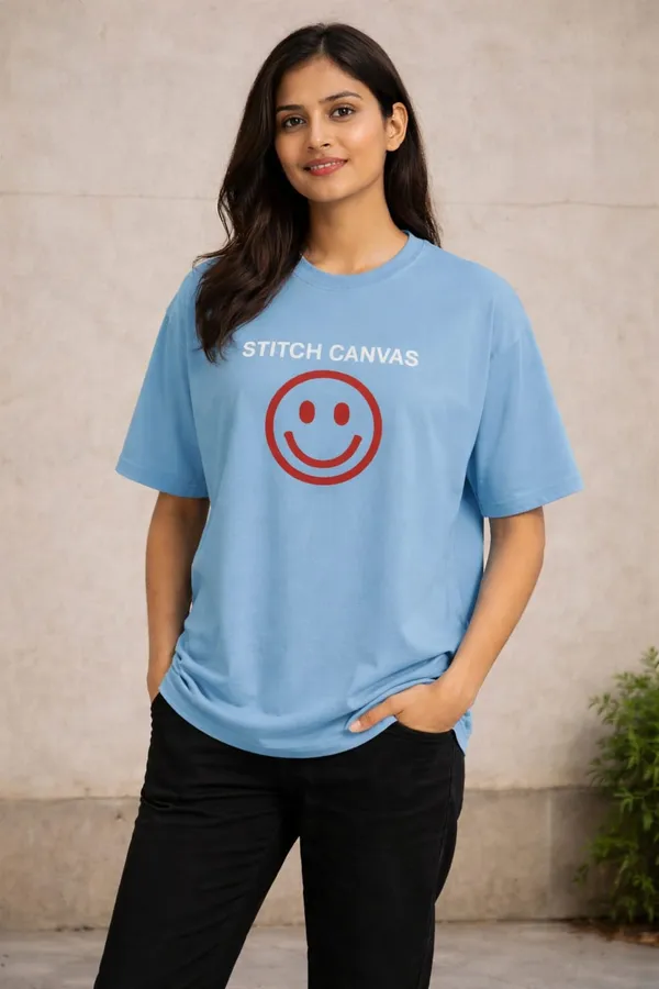Blue_Cotton_Graphic_Print_Oversized_T-Shirt_For_Women
