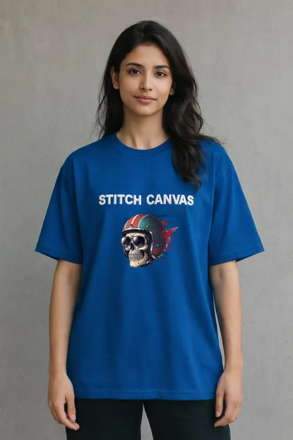 Blue_Cotton_Graphic_Print_Oversized_T-Shirt_For_Women