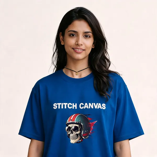 Blue_Cotton_Graphic_Print_Oversized_T-Shirt_For_Women