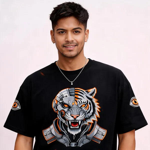 Black_Cotton_Oversized_Graphic_Tiger_T-Shirt_For_Men