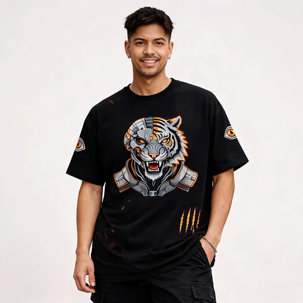 Black_Cotton_Oversized_Graphic_Tiger_T-Shirt_For_Men