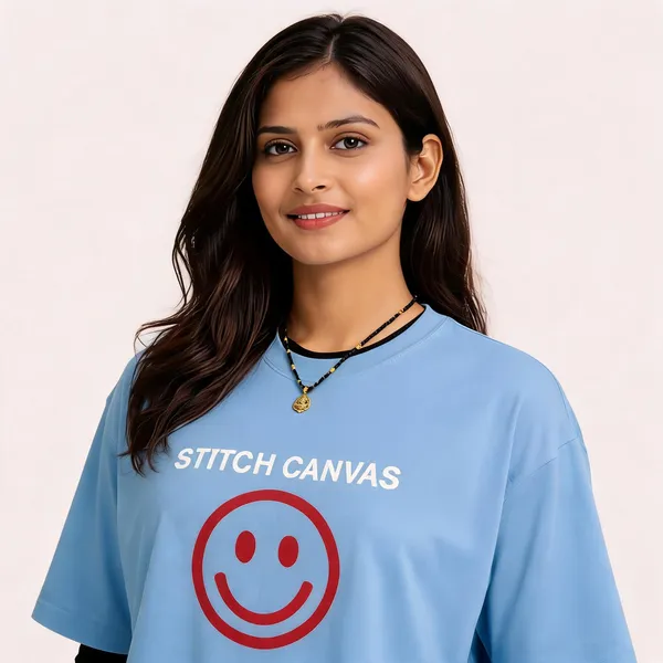 Blue_Cotton_Graphic_Print_Oversized_T-Shirt_For_Women