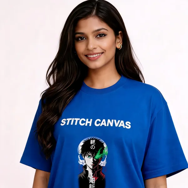 Blue_Cotton_Oversized_Anime_Print_T-Shirt_For_Women