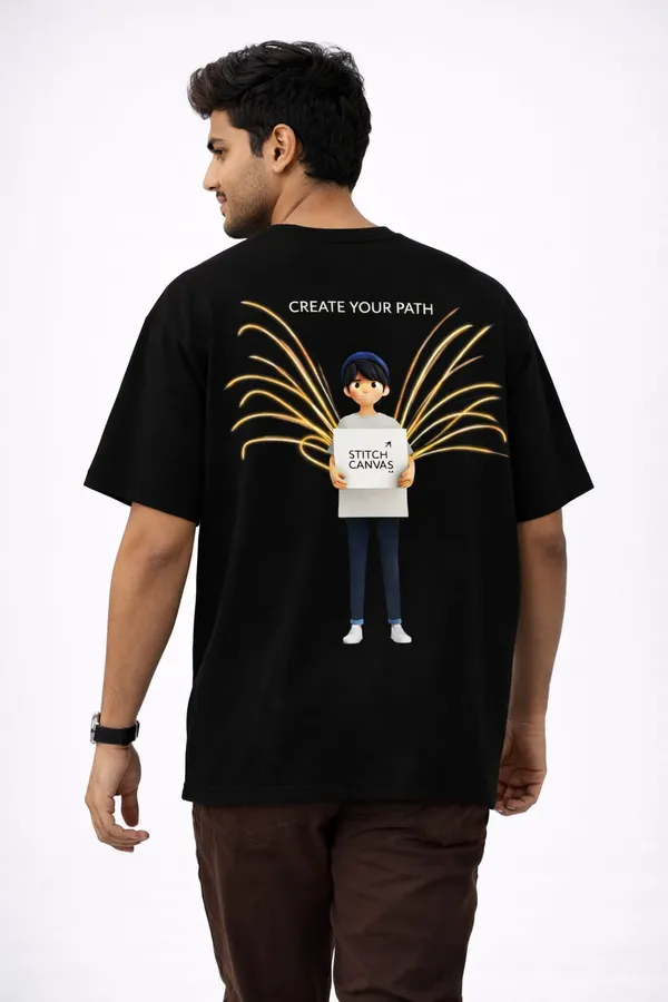 Black_Cotton_Create_Your_Path_Graphic_Print_Oversized_T-Shirt_For_Men