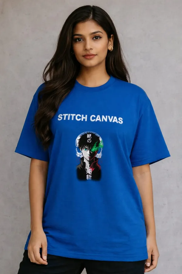 Blue_Cotton_Oversized_Anime_Print_T-Shirt_For_Women