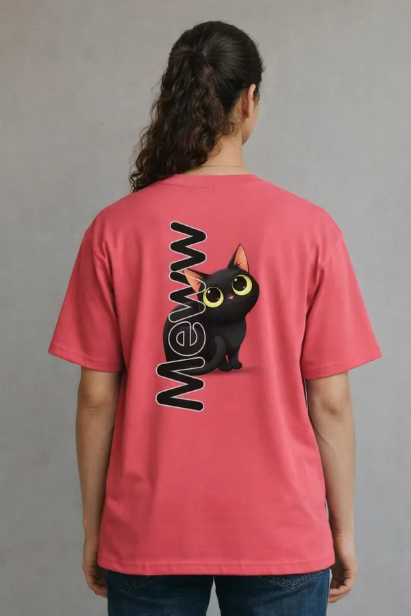 Coral_Cotton_Oversized_Graphic_Cat_Print_T-Shirt_For_Women