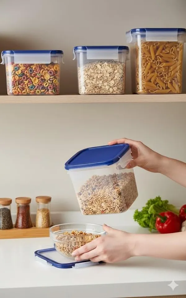White_And_Blue_Plastic_Food_Storage_Container_For_Food_Storage