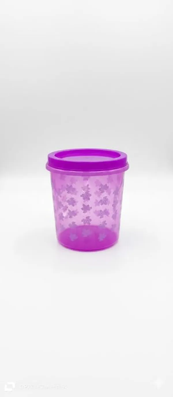 Purple_Plastic_Purple_Leaf_Printed_Container_For_Storing_Dry_Food_Items