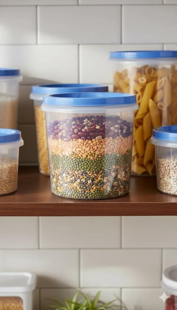 White_And_Blue_Plastic_Round_Food_Storage_Container_For_Organizing_Household_Items_Pack_Of_4