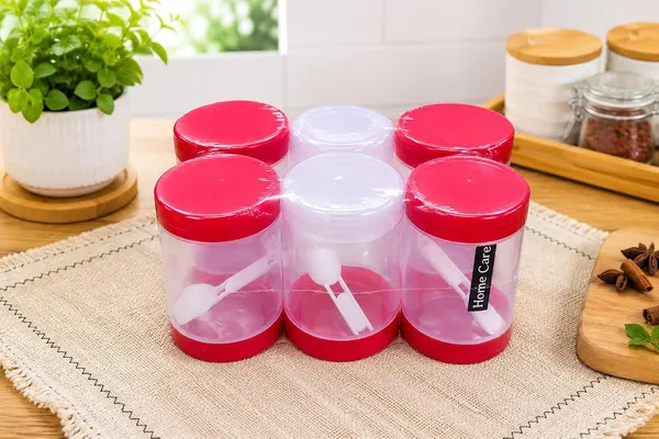 Red_Plastic_Food_Container_For_Storing_Dry_Food_Items_Pack_Of_6