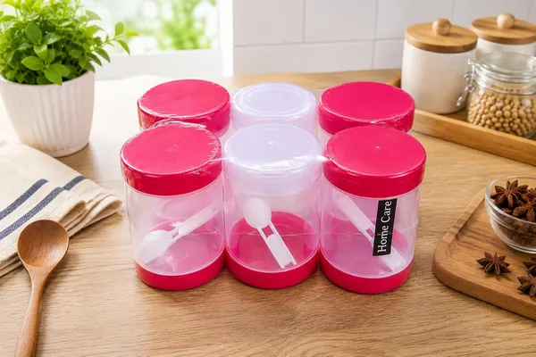Red_Plastic_Food_Container_For_Storing_Dry_Food_Items_Pack_Of_6