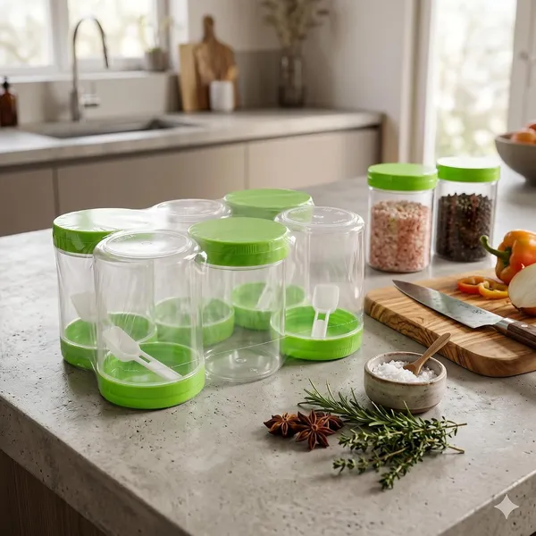 Green_Plastic_Food_Container_For_Storing_Dry_Food_Items_Pack_Of_6