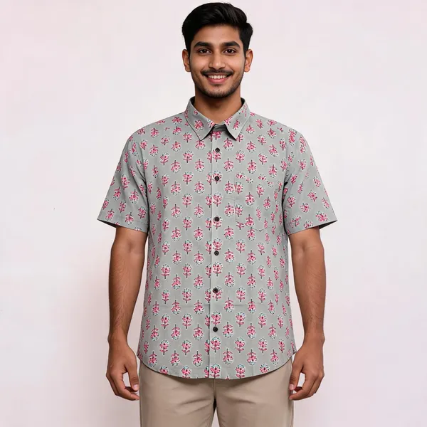 Grey_Pure_Cotton_Relaxed_Fit_Floral_Print_Shirt_For_Men