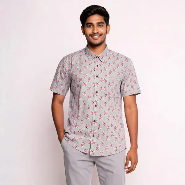 Grey_Pure_Cotton_Relaxed_Fit_Floral_Print_Shirt_For_Men