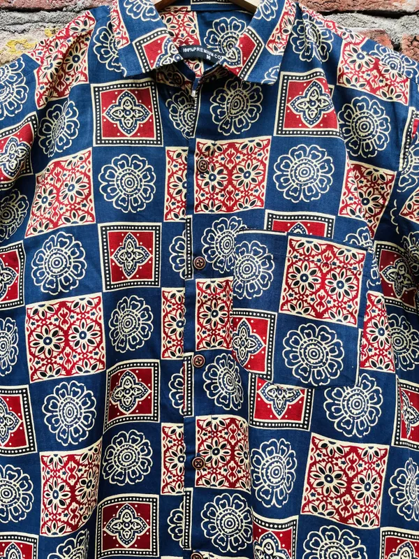 Sanganeri_Print_Cotton_Shirt_For_Men
