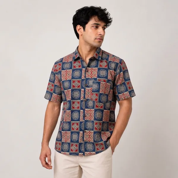 Sanganeri_Print_Cotton_Shirt_For_Men