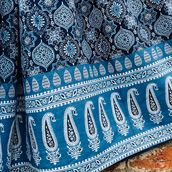 Indigo_Print_Cotton_Flared_Skirt_For_Women