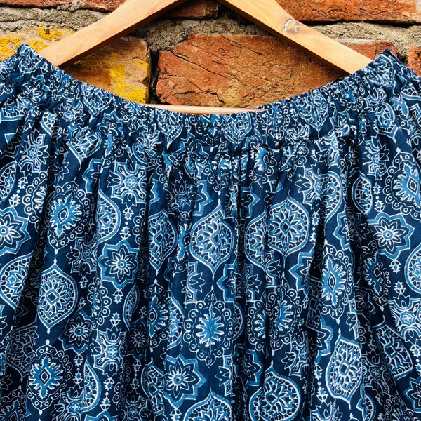 Indigo_Print_Cotton_Flared_Skirt_For_Women