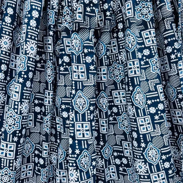 Navy_Blue_Border_Printed_Cotton_Flared_Skirt_For_Women