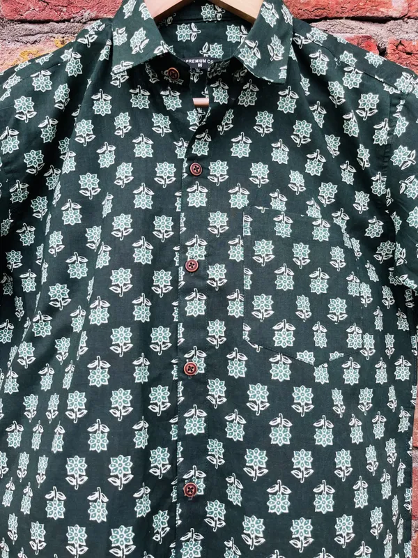 Green_Floral_Printed_Pure_Cotton_Shirt_For_Men