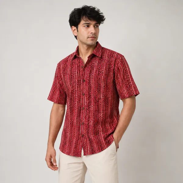 Striped_Print_Cotton_Shirt_For_Men