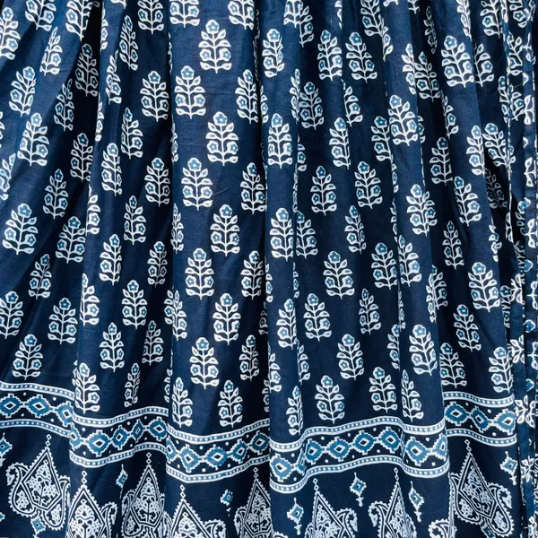 Sanganeri_Border_Printed_Cotton_Flared_Skirt_For_Women