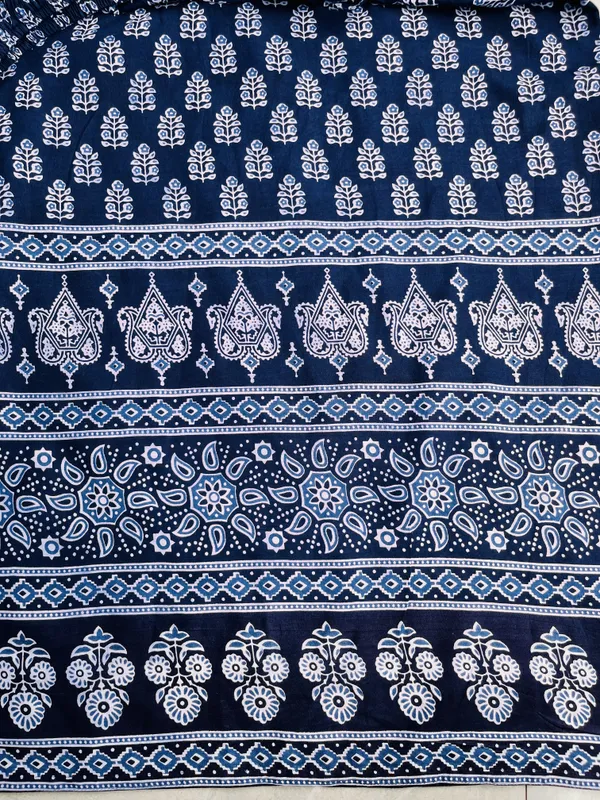 Navy_Blue_Pure_Cotton_Paisley_Floral_Print_Flared_Skirt_For_Women