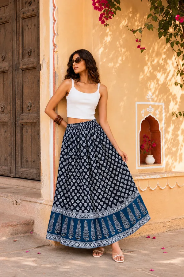 Lotus_Leaf_Cotton_Flared_Skirt