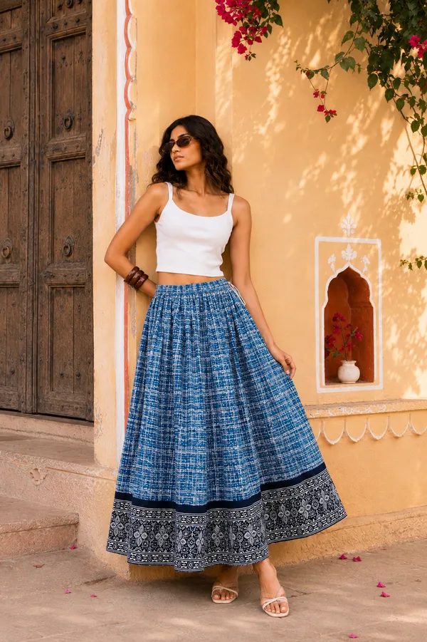 Printed_Flaired_Cotton_Skirt_For_Women
