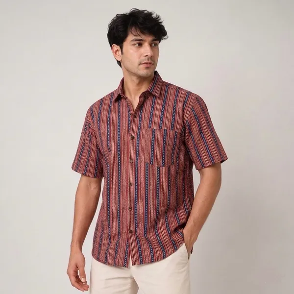 Stripe_Zigzag_Cotton_Shirt_For_Men