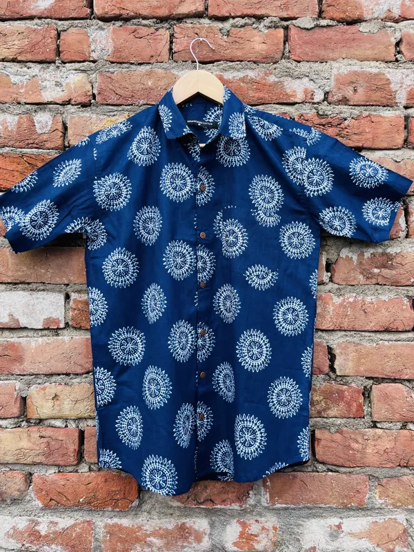 Handblock_Chakra_Print_Pure_Cotton_Print_Shirt_For_Men