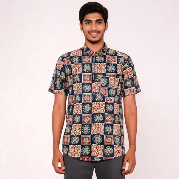 Multicolor_Pure_Cotton_Relaxed_Fit_Geometric_Print_Shirt_For_Men
