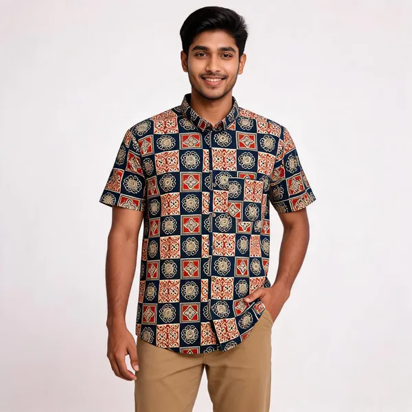 Multicolor_Pure_Cotton_Relaxed_Fit_Geometric_Print_Shirt_For_Men