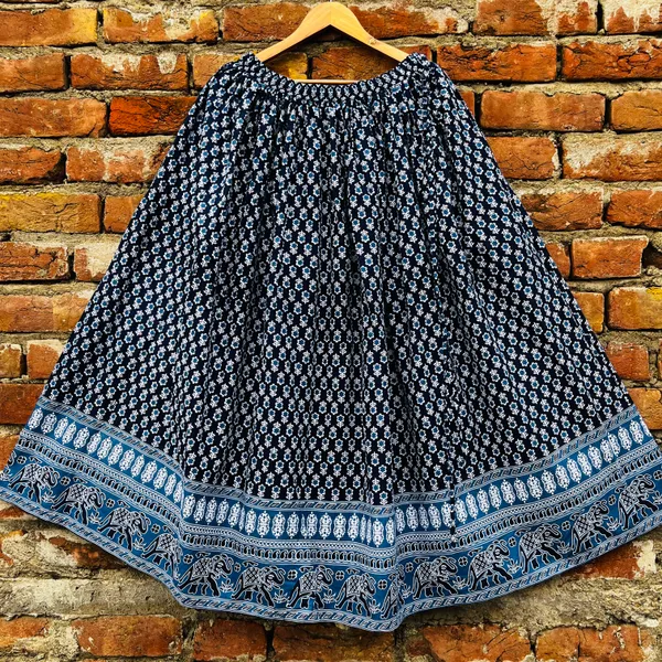 Floral_Printed_Cotton_Flared_Skirt_For_Women