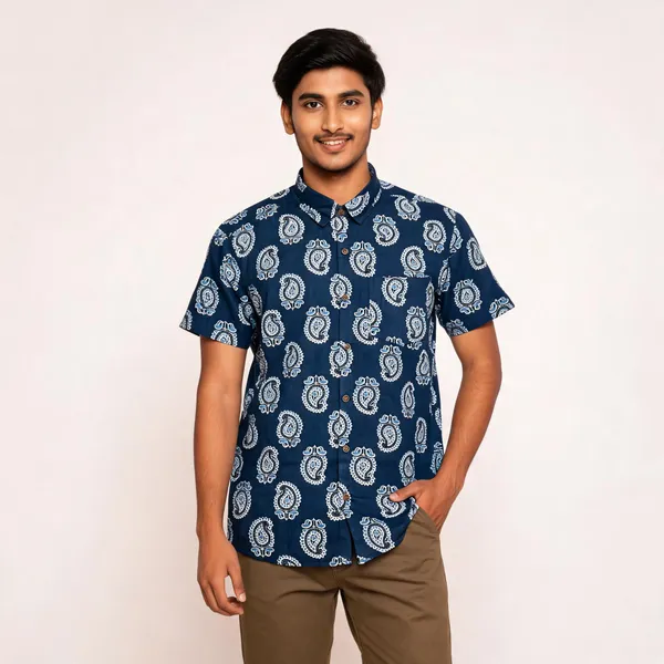Navy_Pure_Cotton_Relaxed_Fit_Paisley_Print_Shirt_For_Men
