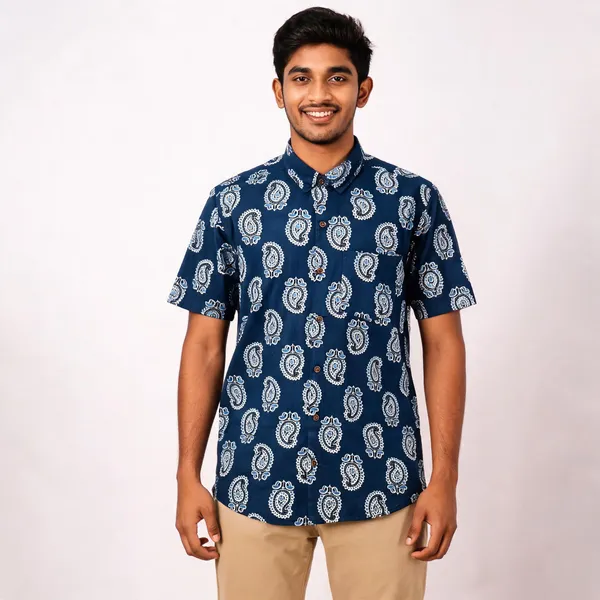 Navy_Pure_Cotton_Relaxed_Fit_Paisley_Print_Shirt_For_Men