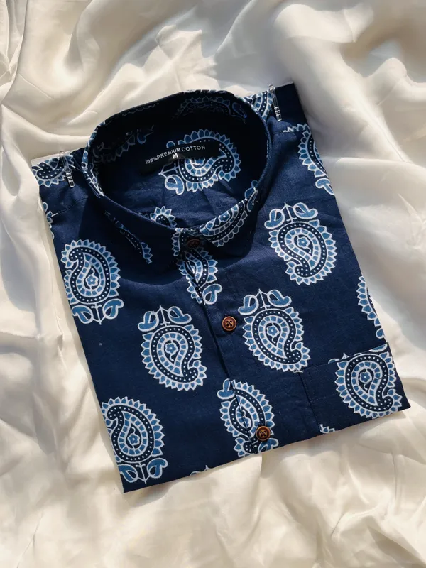 Navy_Pure_Cotton_Relaxed_Fit_Paisley_Print_Shirt_For_Men