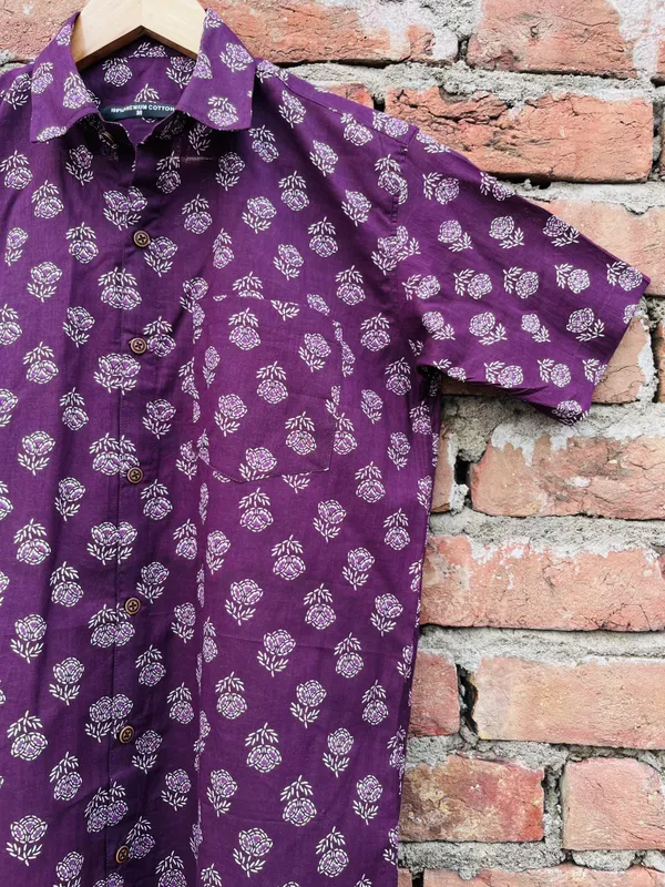 Purple_Pure_Cotton_Floral_Block_Print_Shirt_For_Men