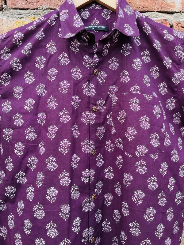 Purple_Pure_Cotton_Floral_Block_Print_Shirt_For_Men