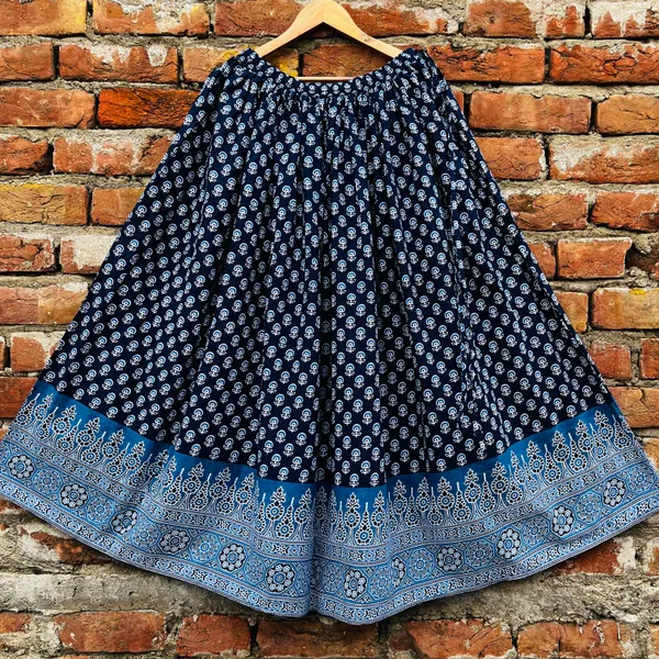 Cotton_Border_Printed_Flared_Skirt_For_Women