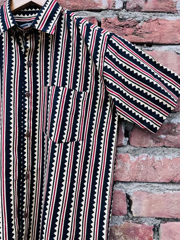 Geometric_Stripe_Black_Cotton_Shirt_For_Men