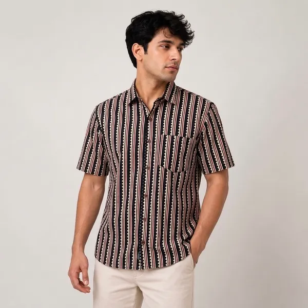 Geometric_Stripe_Black_Cotton_Shirt_For_Men