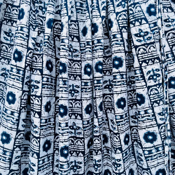 Blue_&_White_Printed_Cotton_Flared_Skirt_For_Women