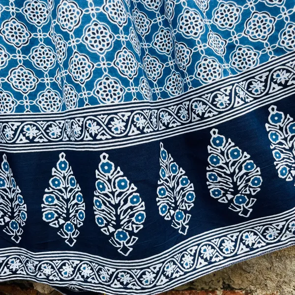 Cotton_Geometric_Print_Flared_Skirt_For_Women