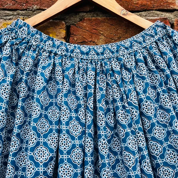 Cotton_Geometric_Print_Flared_Skirt_For_Women