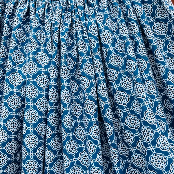 Cotton_Geometric_Print_Flared_Skirt_For_Women